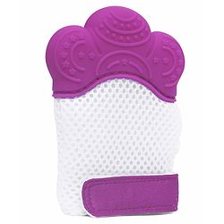 Babyhug Silicone Teether Mitten Glove Mitten Print - Purple - 10.2 x 7 x 1.5 cm Pink