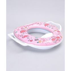 Babyhug Soft Potty Seat With Handle Flamingo Print - Pink
