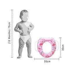 Babyhug Soft Potty Seat With Handle Flamingo Print - Pink