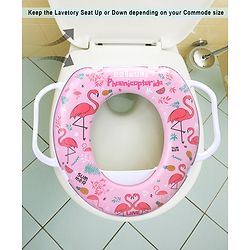 Babyhug Soft Potty Seat With Handle Flamingo Print - Pink