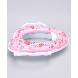 Babyhug Soft Potty Seat With Handle Flamingo Print - Pink