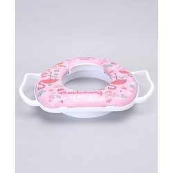 Babyhug Soft Potty Seat With Handle Flamingo Print - Pink