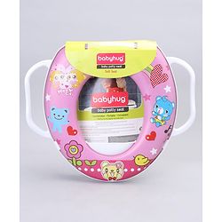 Babyhug Soft Potty Seat With Handle Bear Print - Pink