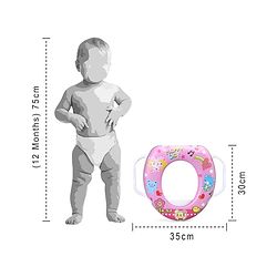 Babyhug Soft Potty Seat With Handle Bear Print - Pink