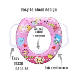 Babyhug Soft Potty Seat With Handle Bear Print - Pink