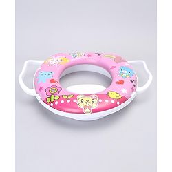 Babyhug Soft Potty Seat With Handle Bear Print - Pink