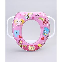 Babyhug Soft Potty Seat With Handle Bear Print - Pink