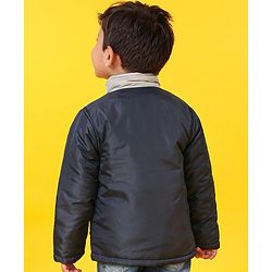 Babyhug Full Sleeves Padded Jacket With Side Pockets - Grey