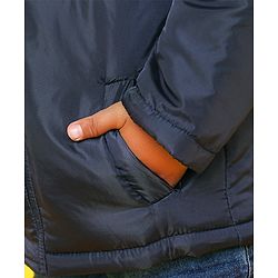 Babyhug Full Sleeves Padded Jacket With Side Pockets - Grey