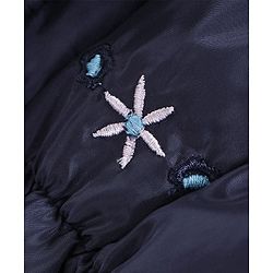 Babyhug Full Sleeves Padded Winter Jacket With Hood - Navy Blue