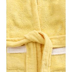 Babyhug Cotton Three Fourth Sleeves 3D Hooded Bath Robe Mouse Design - Yellow