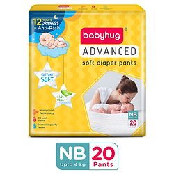 Babyhug Advanced Pant Style Diapers New Born (NB) Size - 20 Pieces