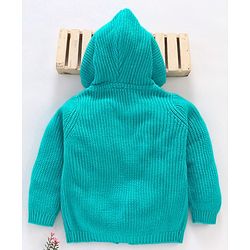 Babyhug Full Sleeves Hooded Sweater - Blue