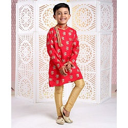 Babyhug Full Sleeves Kurta Pyjama Set - Red