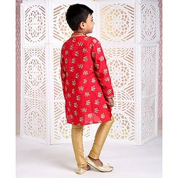 Babyhug Full Sleeves Kurta Pyjama Set - Red