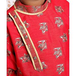Babyhug Full Sleeves Kurta Pyjama Set - Red