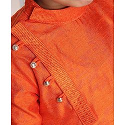 Babyhug Full Sleeves Asymmetric Kurta And Pyjama Set - Orange