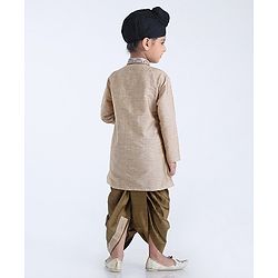 Babyhug Full sleeves Kurta With Dhoti Self Design - Off White