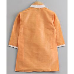 Babyhug Full Sleeves Kurta And Pyjama Set Embroidered - Yellow White