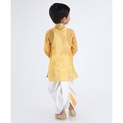 Babyhug Full Sleeves Embroidered Dhoti Kurta Set - Yellow