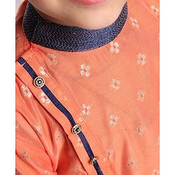 Babyhug Full Sleeves Printed Kurta With Pyjama - Orange