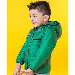 Babyhug Full Sleeves Hooded Jacket - Green