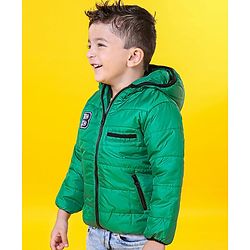 Babyhug Full Sleeves Hooded Jacket - Green