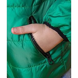 Babyhug Full Sleeves Hooded Jacket - Green