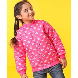 Babyhug Full Sleeves Quilted Jacket - Pink