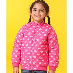 Babyhug Full Sleeves Quilted Jacket - Pink