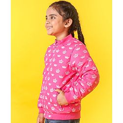 Babyhug Full Sleeves Quilted Jacket - Pink