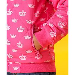 Babyhug Full Sleeves Quilted Jacket - Pink