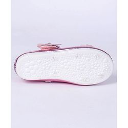Cute Walk by Babyhug Party Wear Belly Shoes Butterfly Motifs - Pink