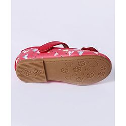 Cute Walk By Babyhug Floral Embellished Party Wear Bellies - Red