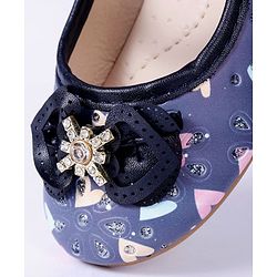 Cute Walk By Babyhug Floral Embellished Party Wear Bellies - Blue