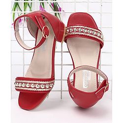 Cute Walk by Babyhug Party Wear Sandals - Red