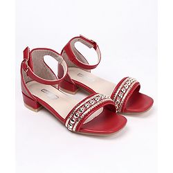 Cute Walk by Babyhug Party Wear Sandals - Red