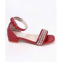 Cute Walk by Babyhug Party Wear Sandals - Red