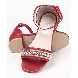 Cute Walk by Babyhug Party Wear Sandals - Red