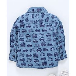 Babyhug Full Sleeves Shirt Vehicle Print - Blue