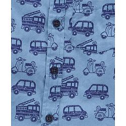 Babyhug Full Sleeves Shirt Vehicle Print - Blue