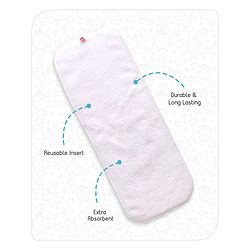 Babyhug Free Size Reusable Cloth Diaper With Insert Denim Print - Blue