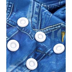 Babyhug Free Size Reusable Cloth Diaper With Insert Denim Print - Blue