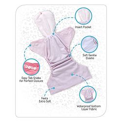Babyhug Free Size Reusable Cloth Diaper With Insert - Pink