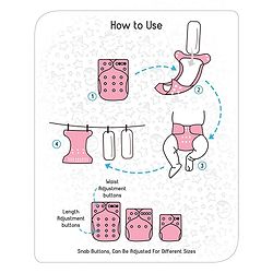 Babyhug Free Size Reusable Cloth Diaper With Insert - Pink