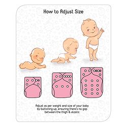 Babyhug Free Size Reusable Cloth Diaper With Insert - Pink