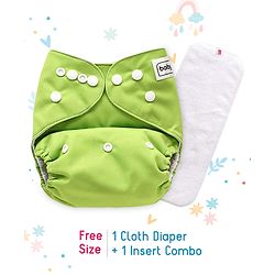 Babyhug Free Size Reusable Cloth Diaper With Insert - Green