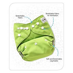 Babyhug Free Size Reusable Cloth Diaper With Insert - Green