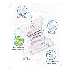 Babyhug Free Size Reusable Cloth Diaper With Insert - Green
