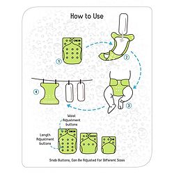 Babyhug Free Size Reusable Cloth Diaper With Insert - Green